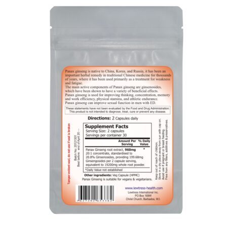 Lewtress Panax Ginseng Extract Capsules - Image 2